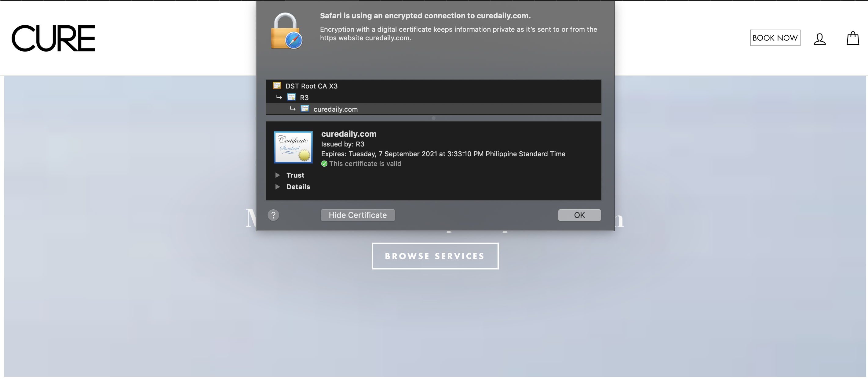 CURE SSL certificate