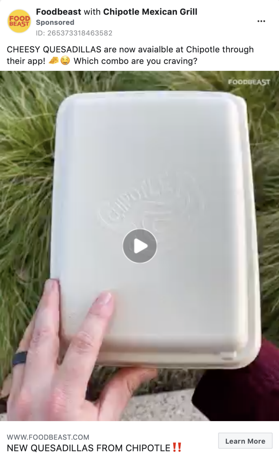 Chipotle Facebook Ad