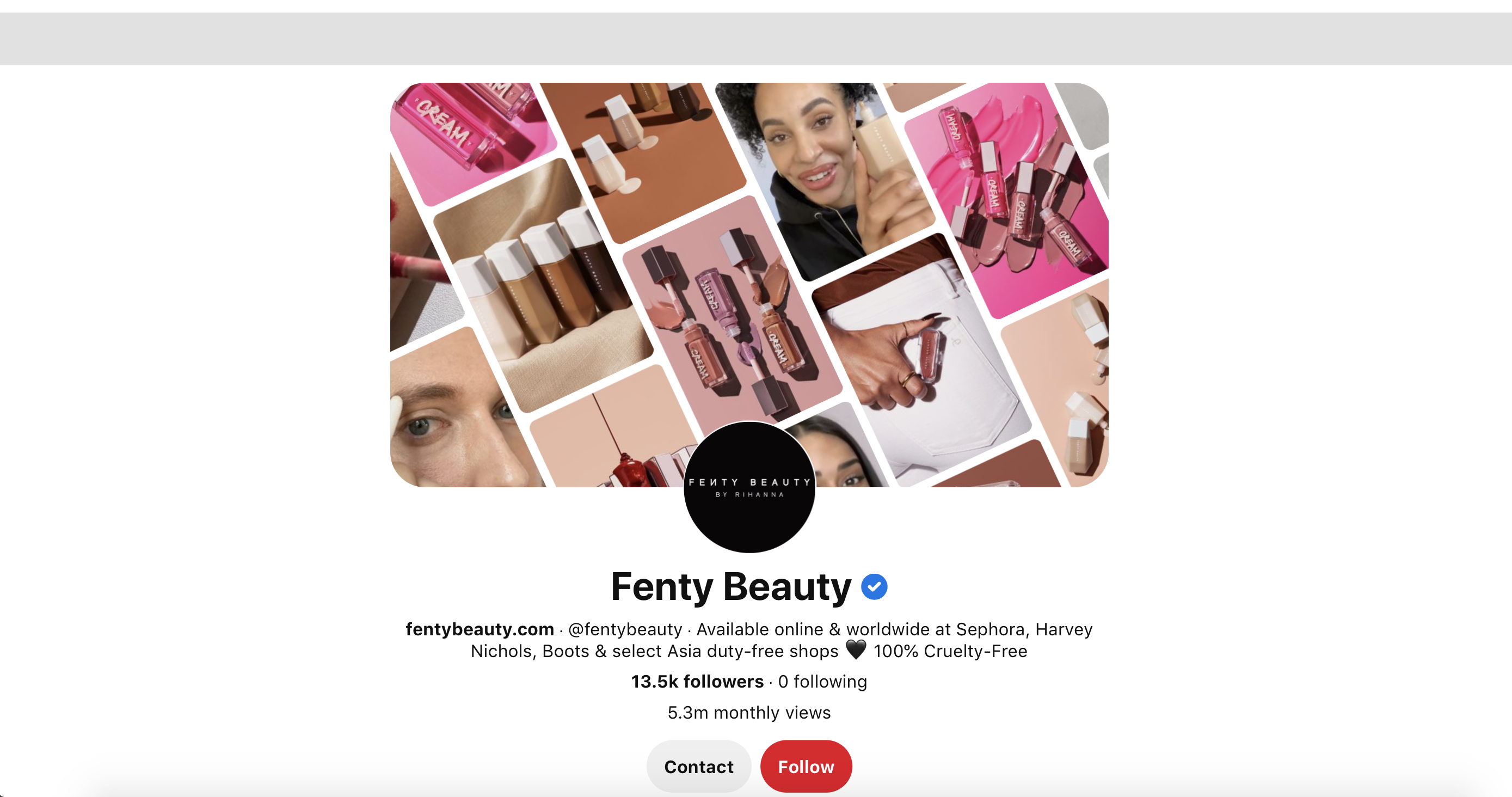 Fenty pinterest marketing