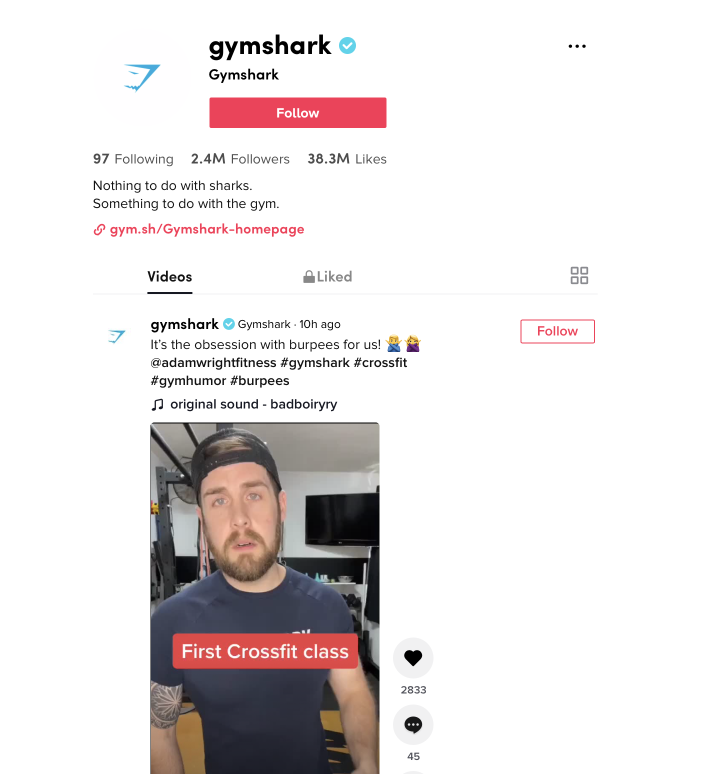 Gymshark TikTok