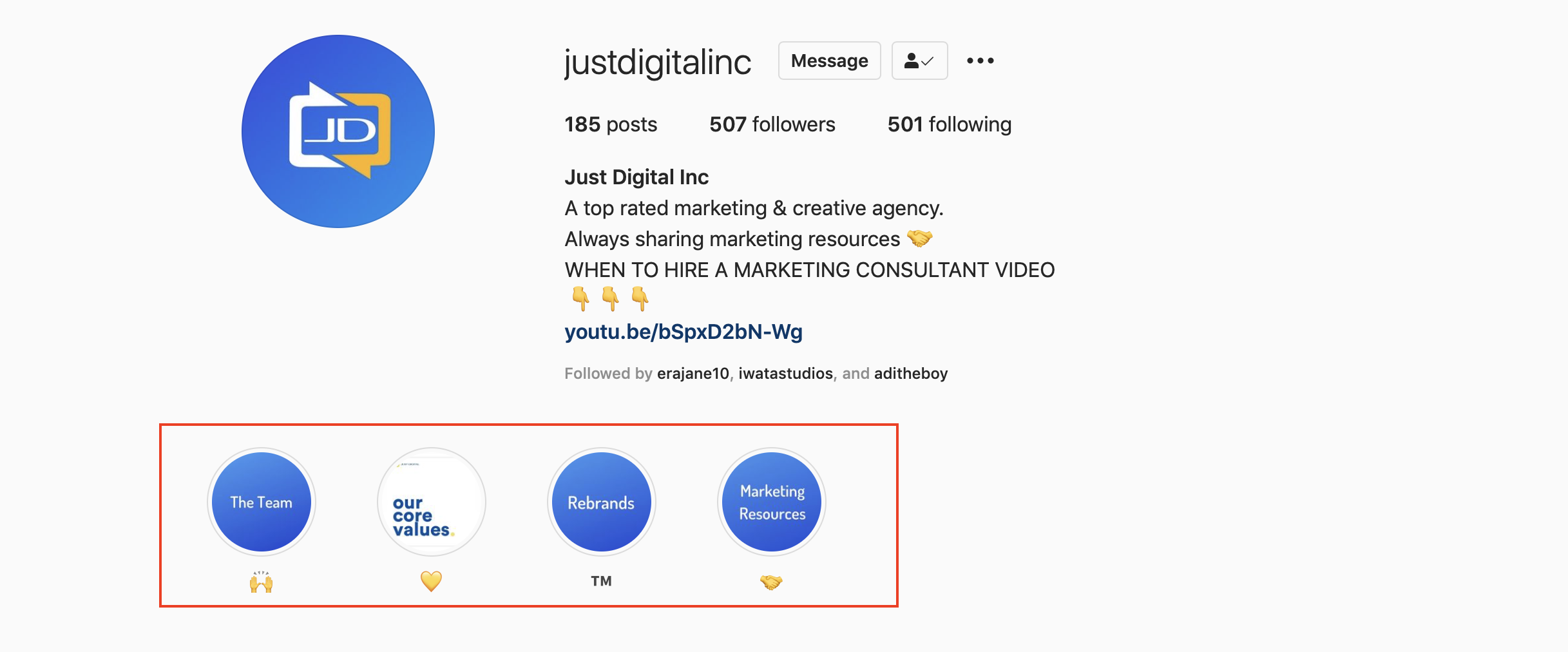 Just Digital Instagram Story Highlights