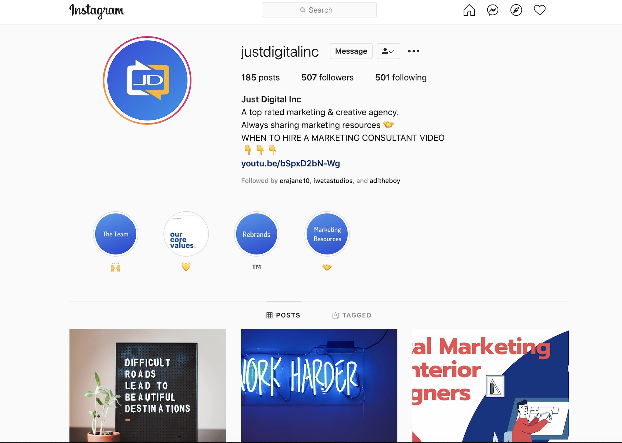 Just Digital Instagram