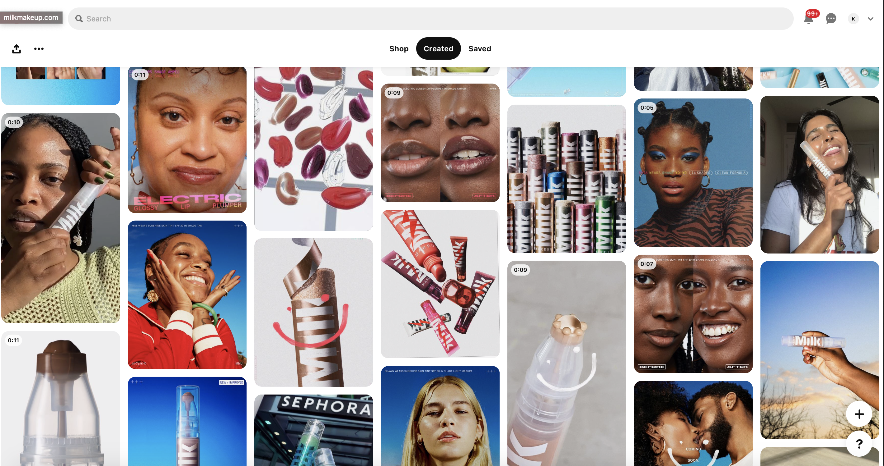 Milk makeup pinterest feed