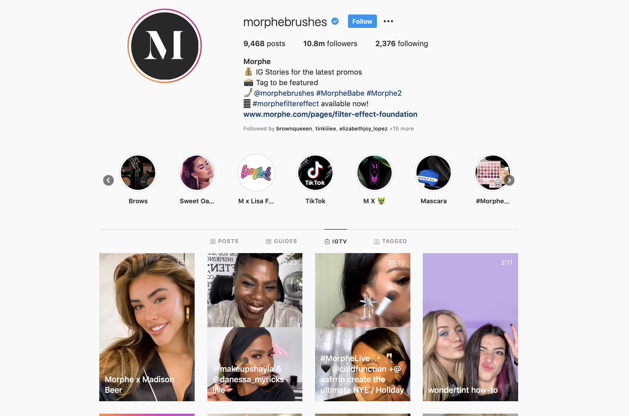 Morphe Instagram Account