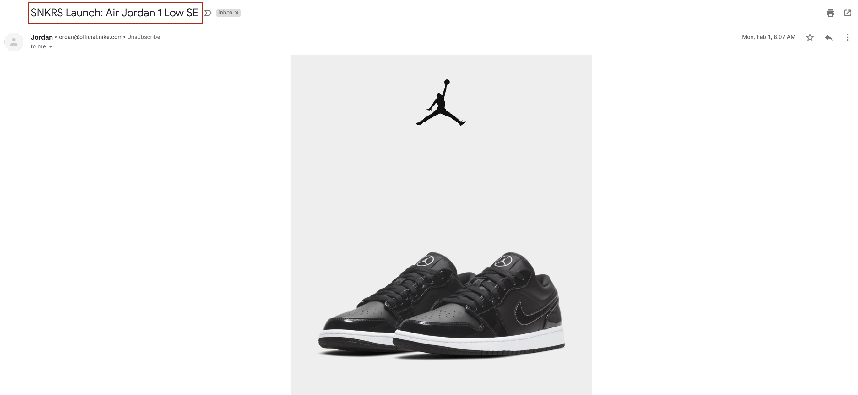Nike Subject Line