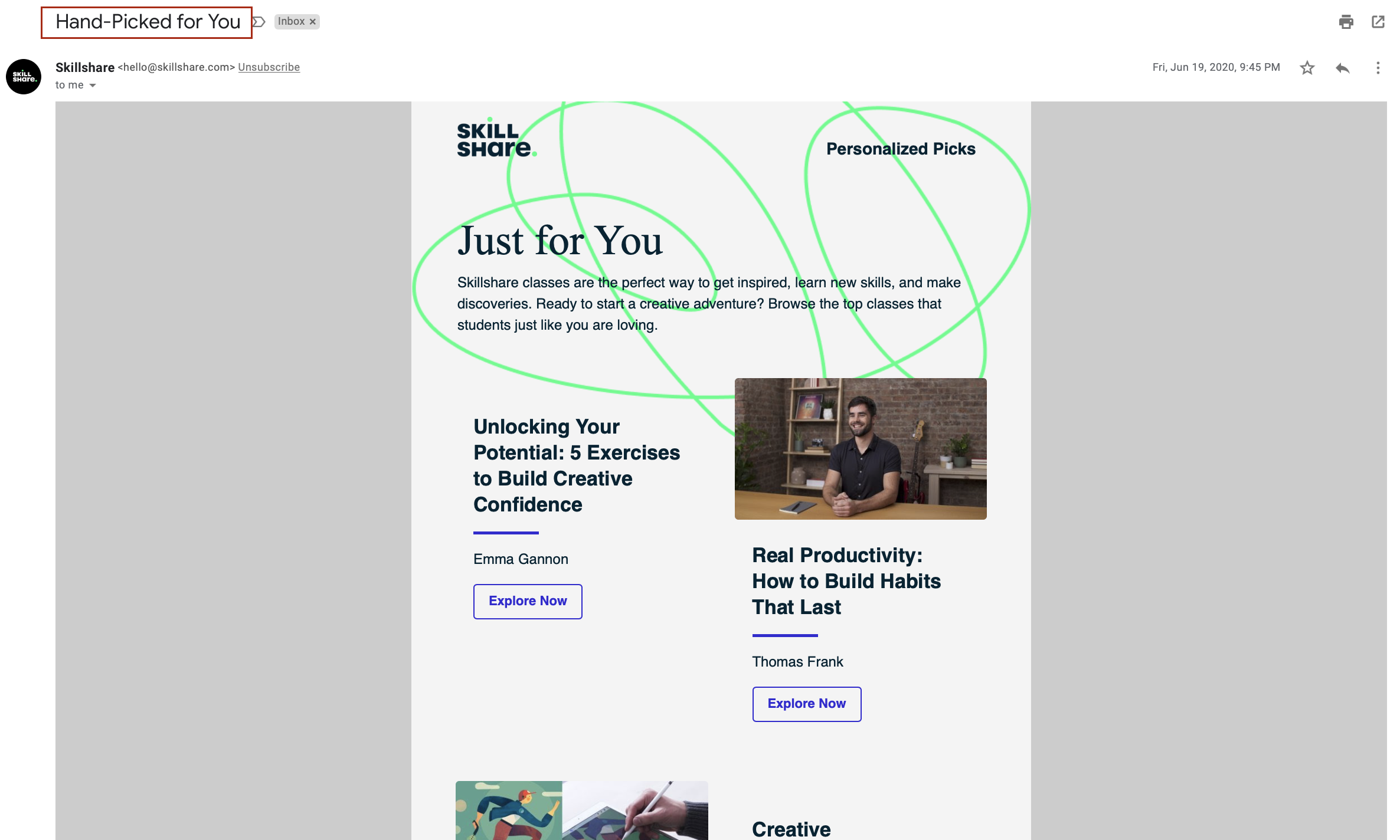 Skillshare subject line
