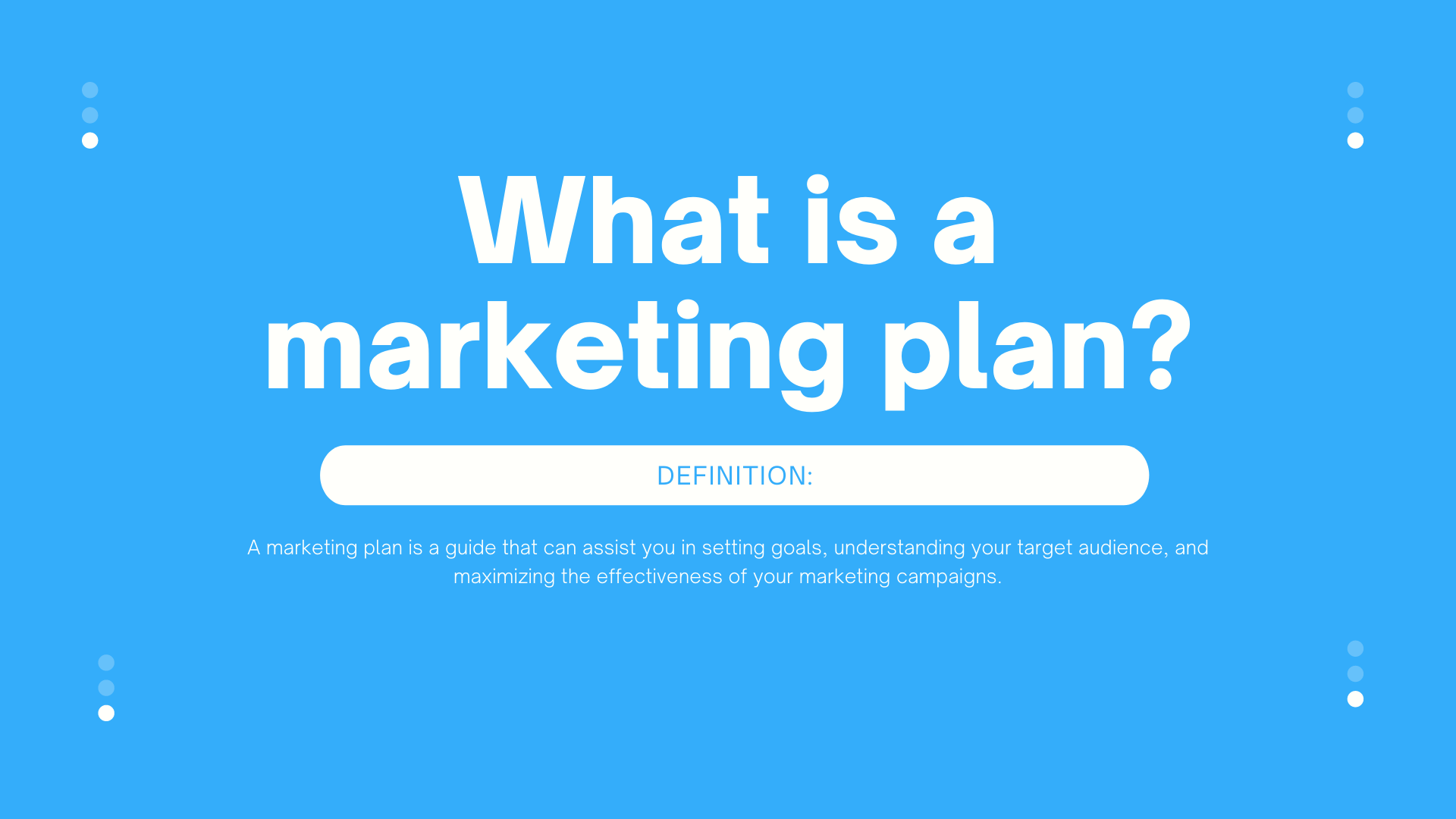What is a marketing plan?