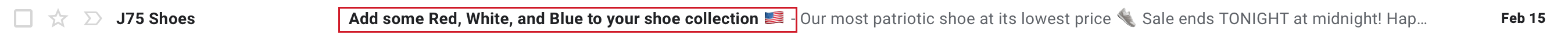 J75 Subject Line Example