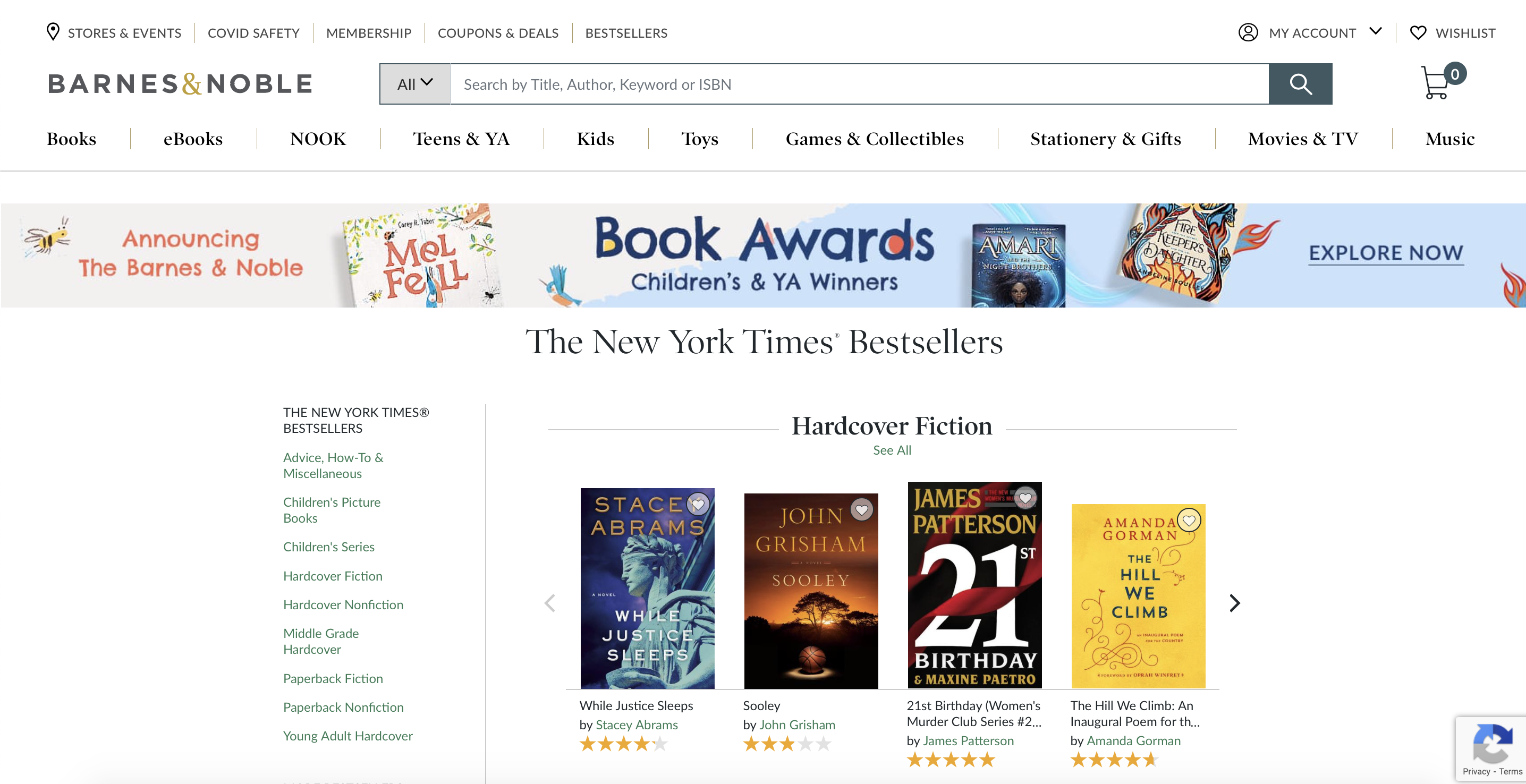 barnes and noble bestsellers page