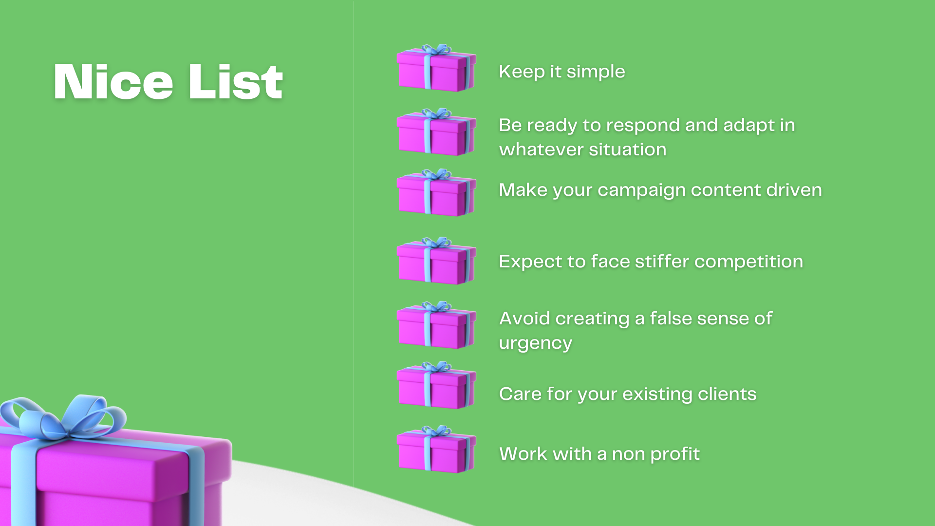 dos of holiday marketing