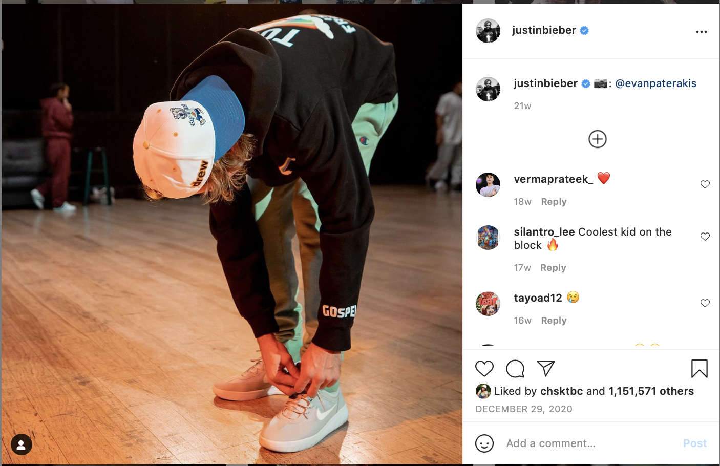 justin bieber instagram