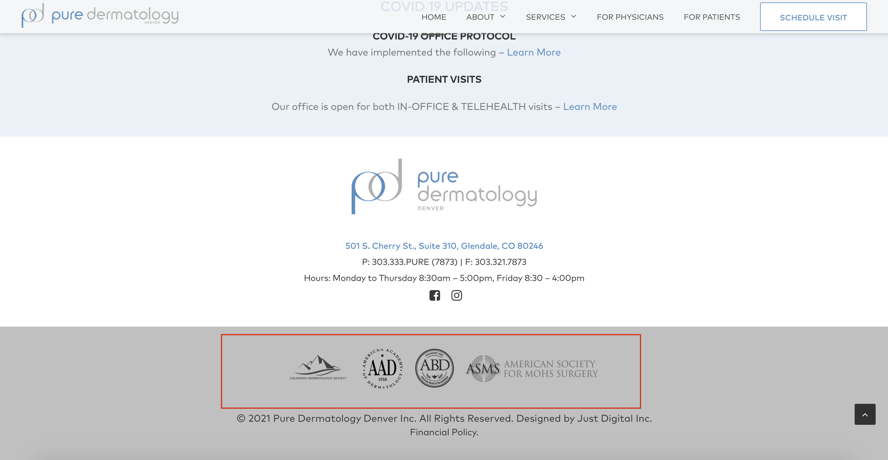 pure dermatology accreditations