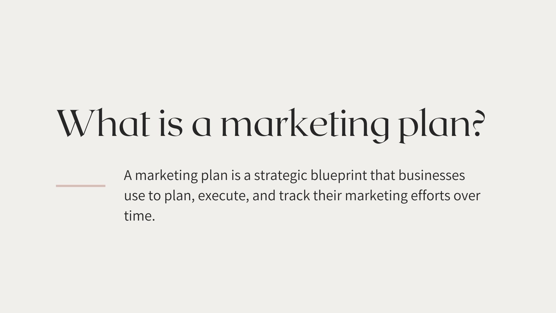 What is a marketing plan