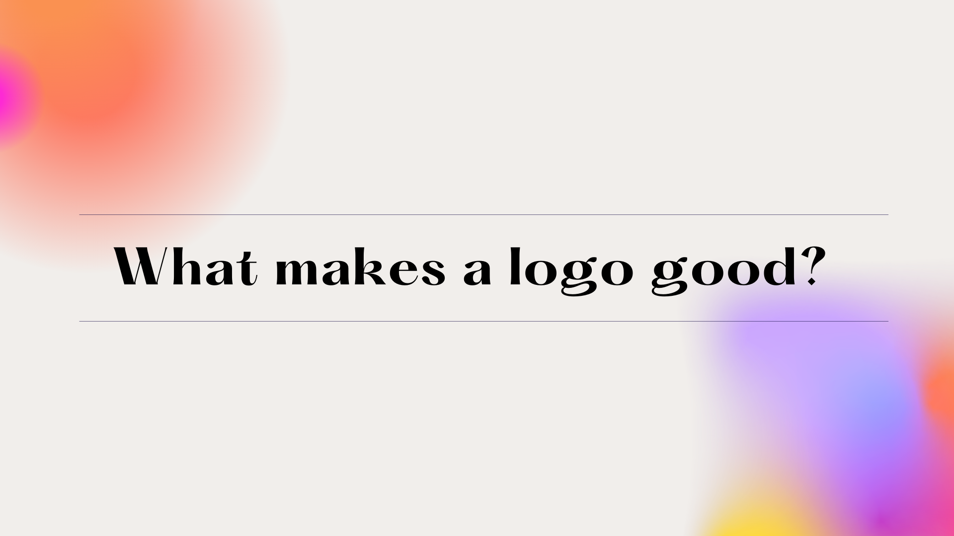 what makes a good logo