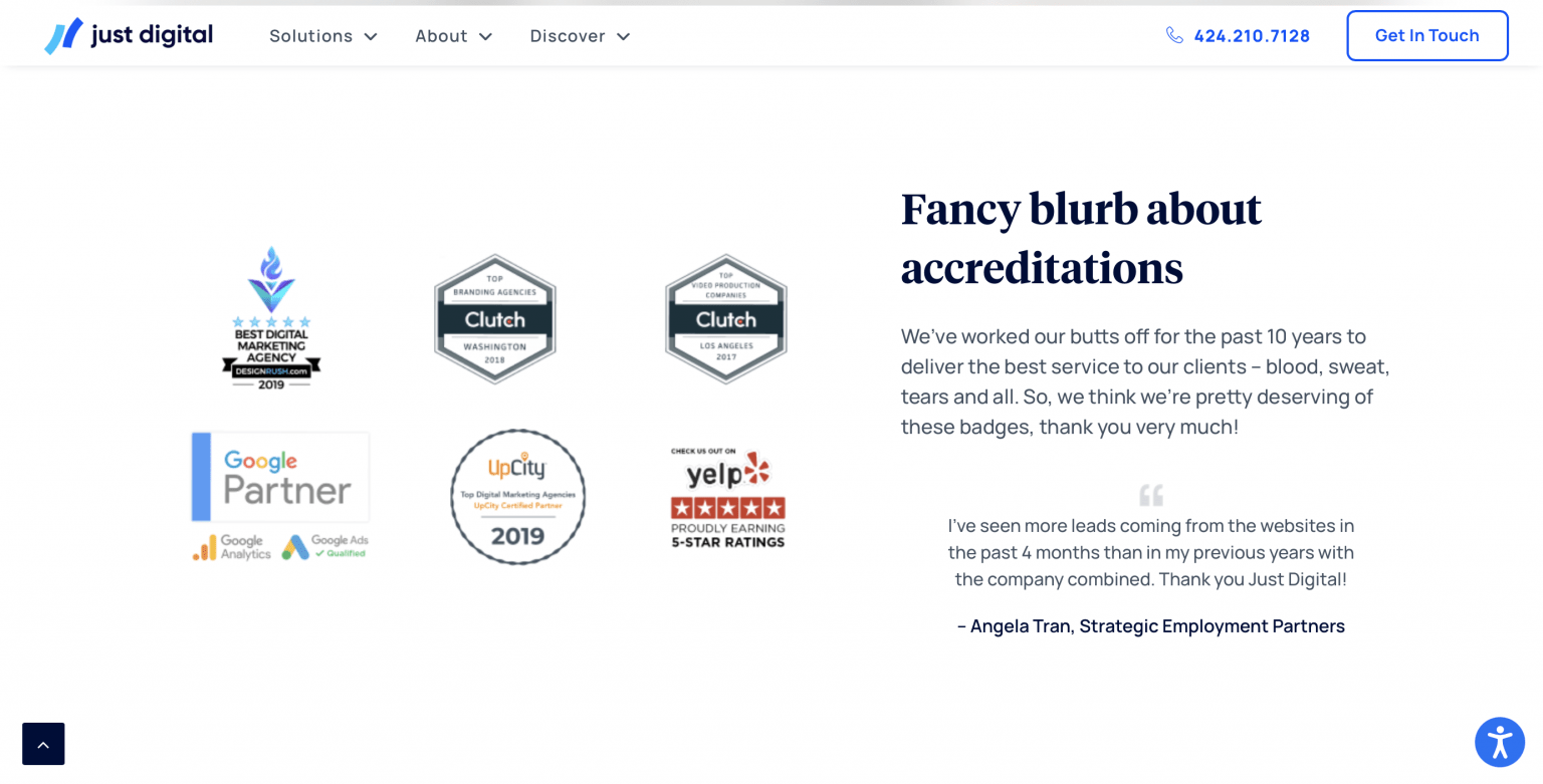 Just Digital awards