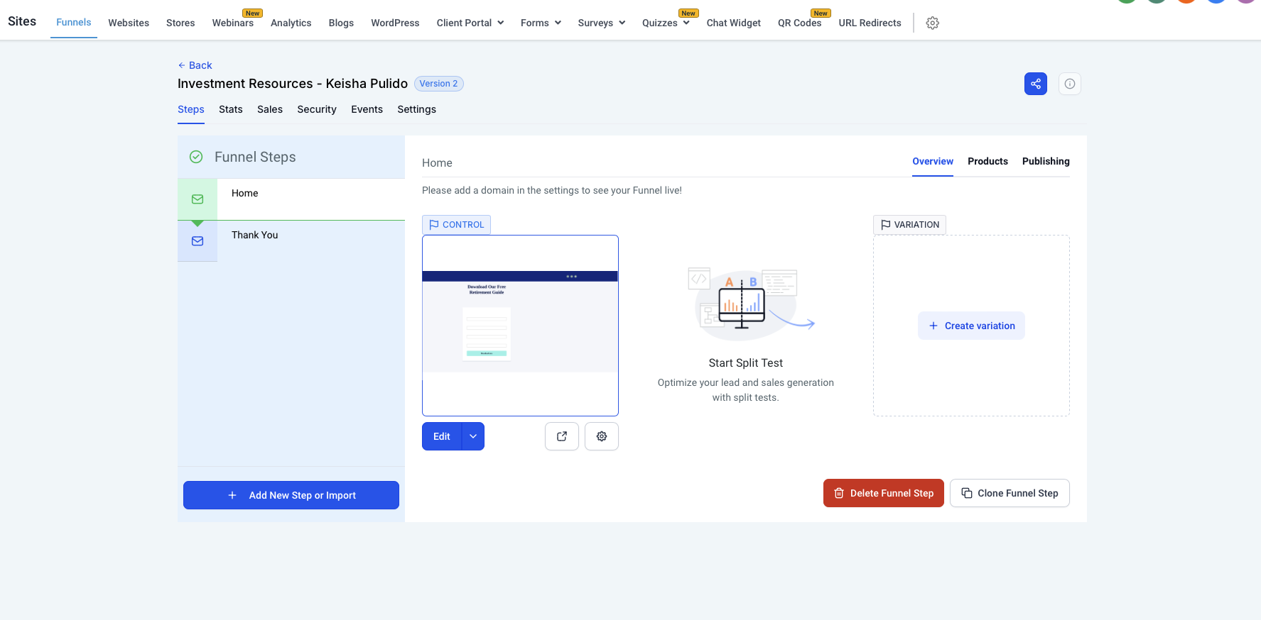 GoHighLevel Review - Funnel Steps
