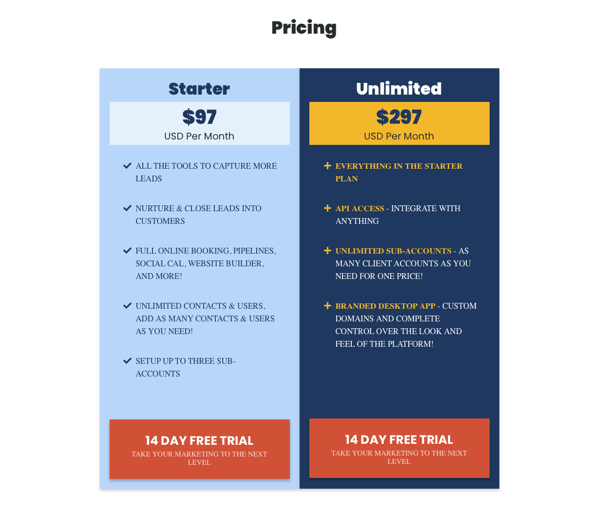 GoHighLevel Review - Pricing