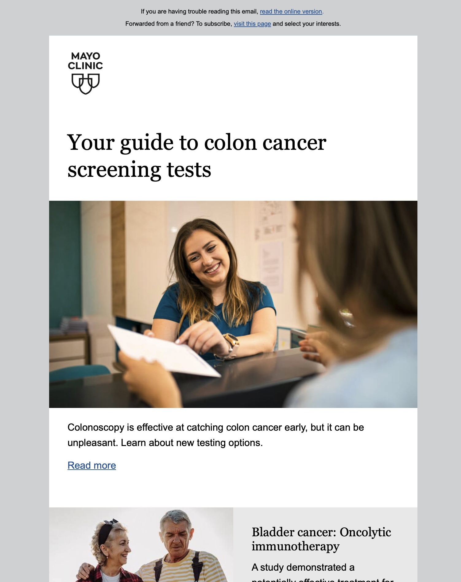 Mayo clinic healthcare email 