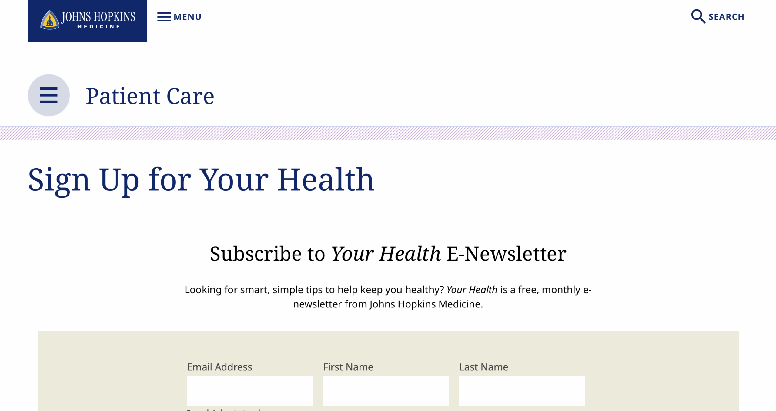 john hopkins HIPAA compliant email marketing
